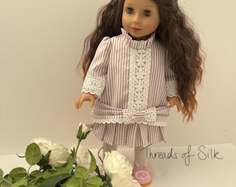 OOAK 18 inch doll dress c.1890