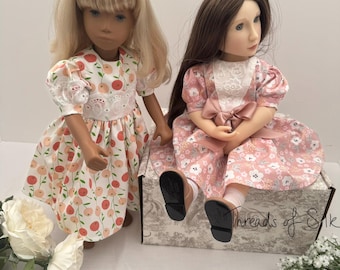 16 inch doll Peach Blossom & Rose Garden Collection – Handmade by Threads of Silk