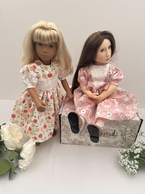 16 inch doll Peach Blossom & Rose Garden Collection – Handmade by Threads of Silk
