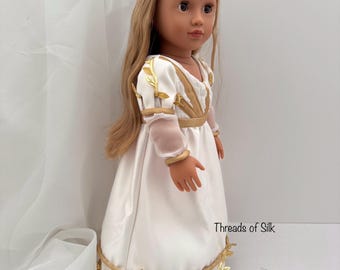 18 inch doll OOAK corded hem ball gown c1825