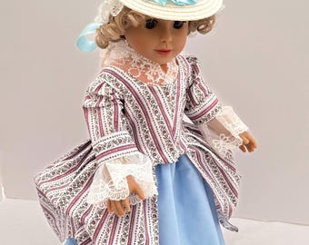 Conjunto único para muñeca de 45 cm (18 pulgadas) del siglo XVIII.