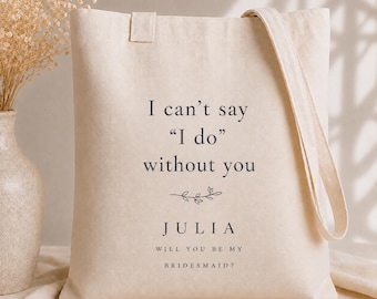 Gepersonaliseerde tas voor het vragen van je bruidsmeisje - Cadeau voor de vraag of je mijn bruidsmeisje wilt zijn - Trouwtas met eigen naam - Cadeautas voor de trouwdag - Bruidsfeesttas