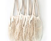 Fishnet market bag String bag Shopping Bag , reusable shopping grocery bag tote, mesh,by Ekolojee Gift zero waste packaging