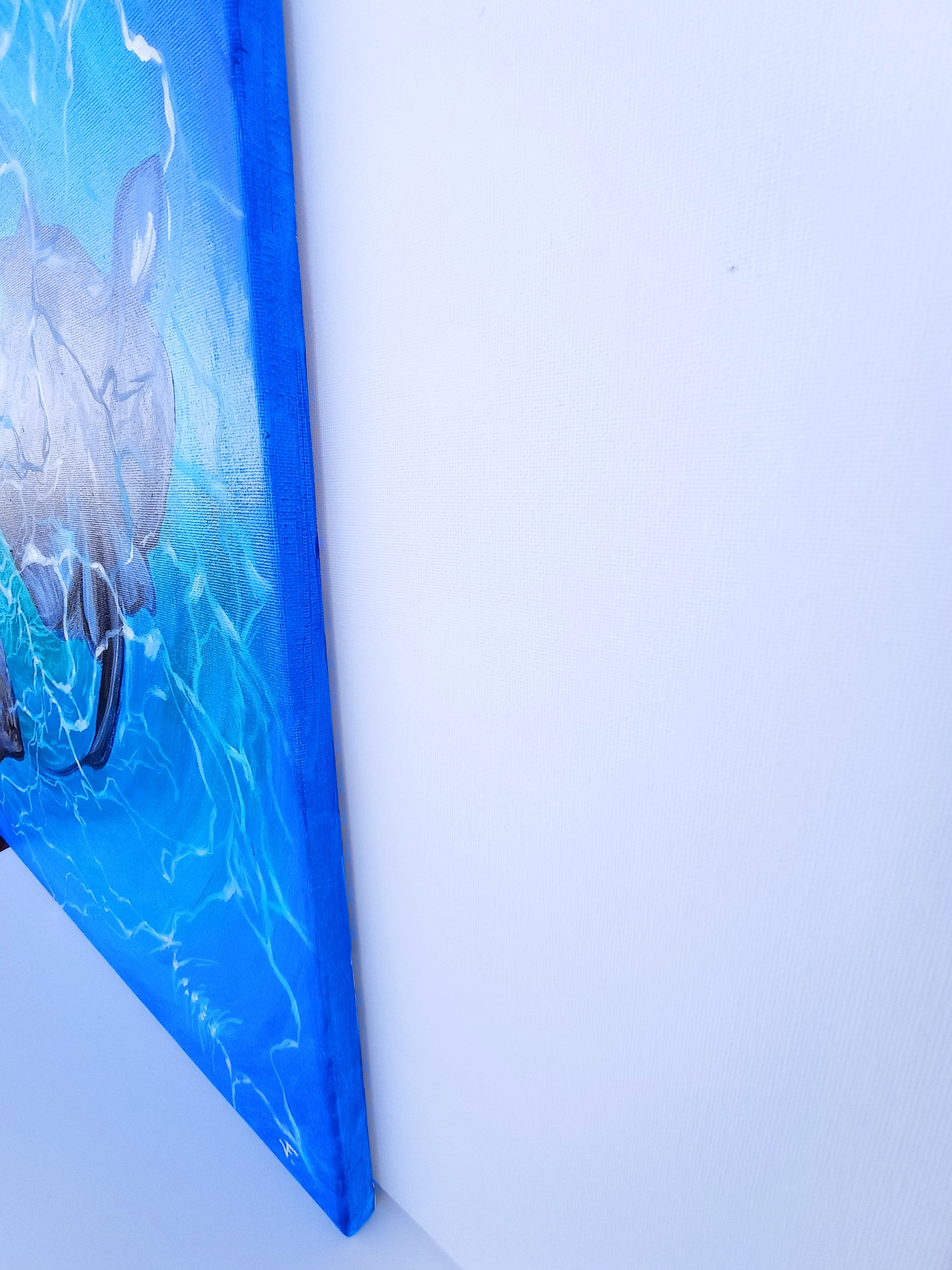 Stingrays Painting Underwater Animal Original Art Seascape Oil on ...