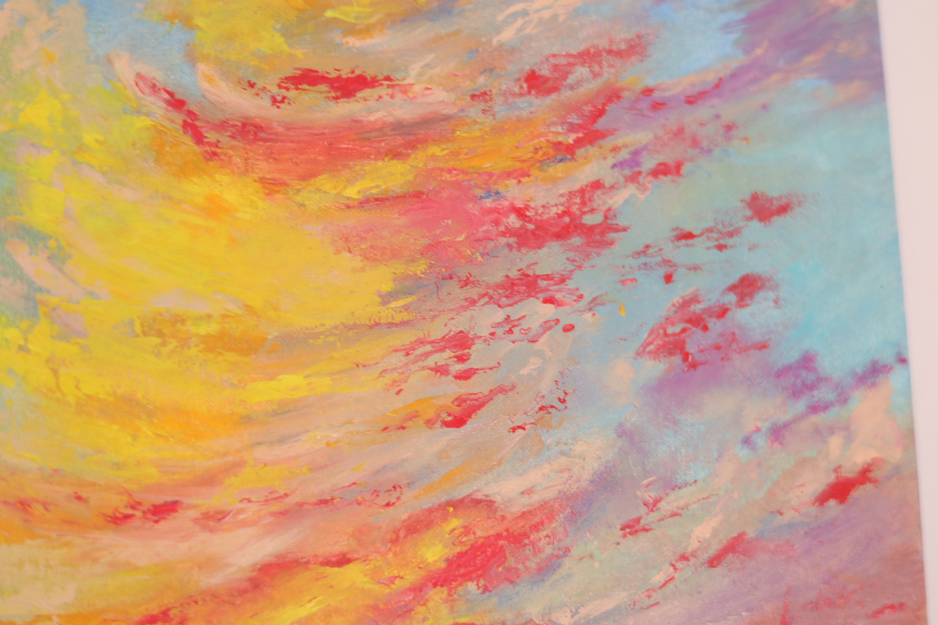 Bright Colors Sunset Painting Sailboat in Ocean Painting Oil on Canvas ...