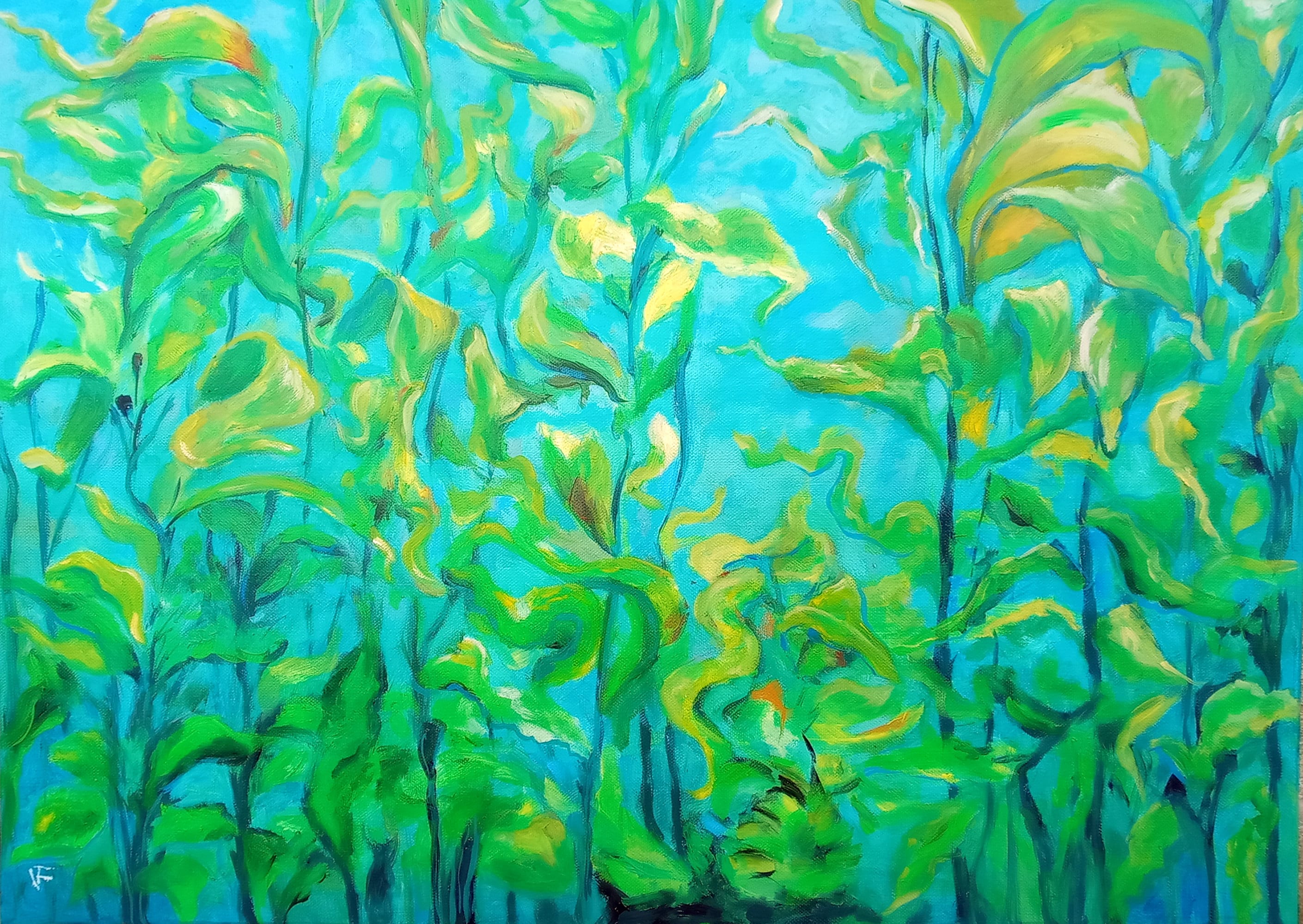 Seaweed Painting Underwater Life Original Art Seascape Oil on - Etsy