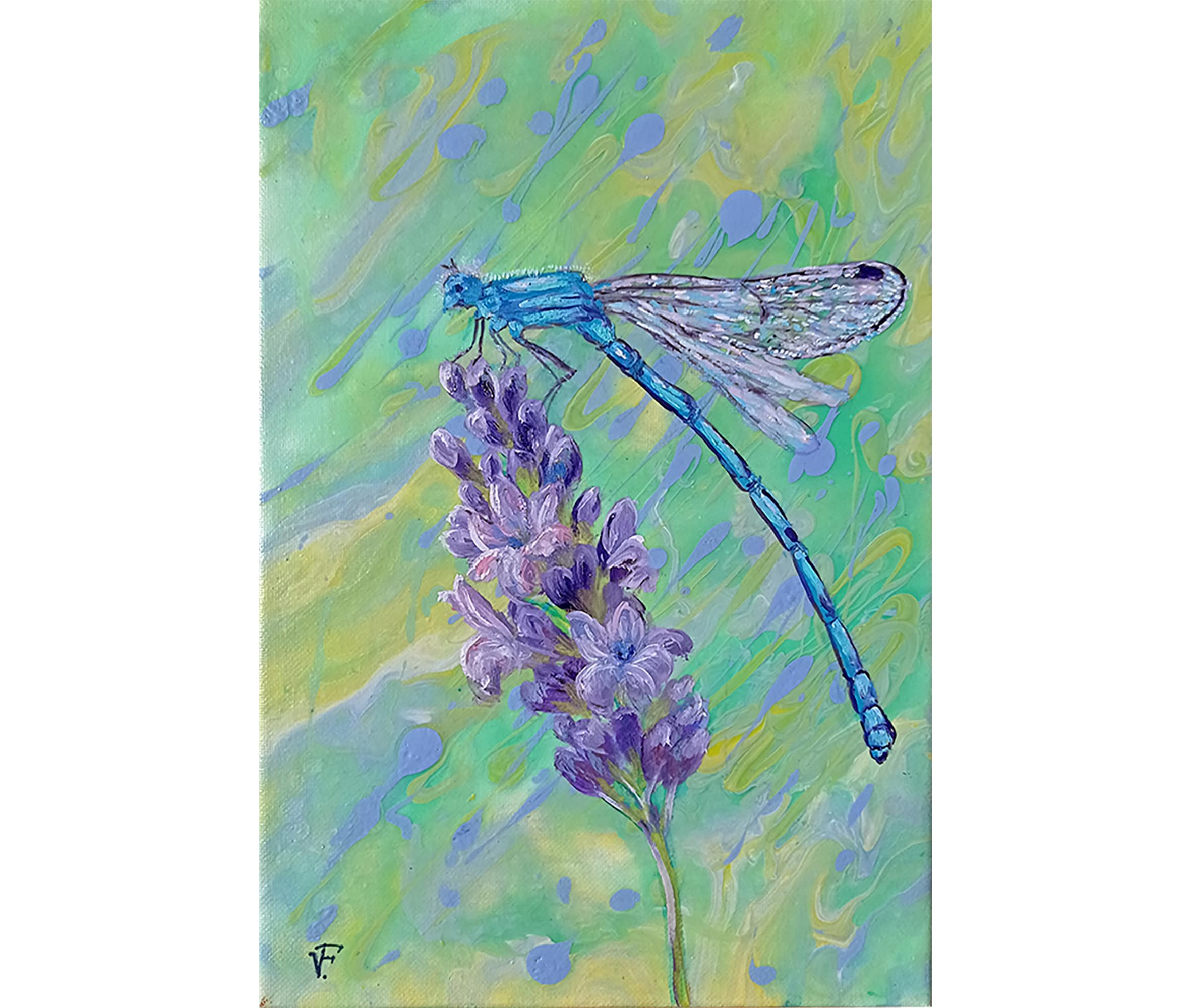 Dragonfly Original Painting Insects Animals Painting Oil on Canvas 20 ...