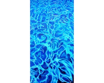 Blue Sea Water Painting Abstract Original Oil Artwork 80 By 40 Cm / 31.5 By 16 Inches Canvas Wall Art By Filipchenko V.