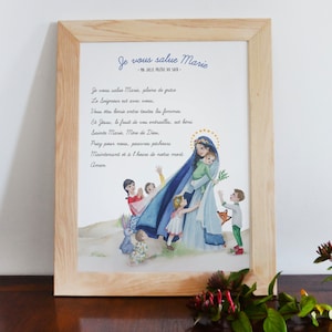 Cartel de oración Ave María religiosa