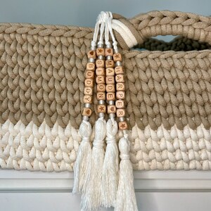 Wooden Beaded Name Tassel