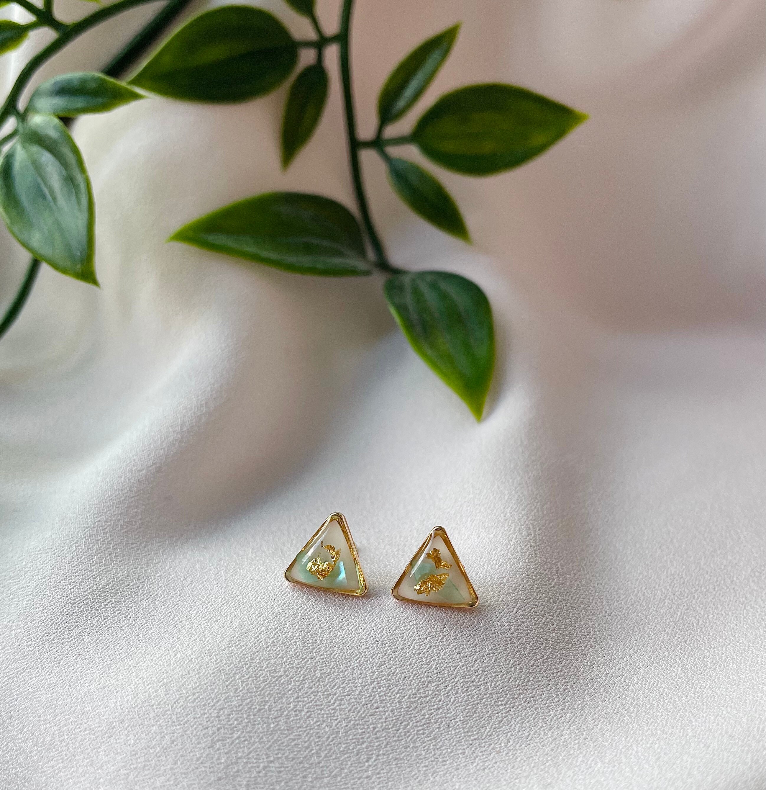 Resin stud earrings Etsy
