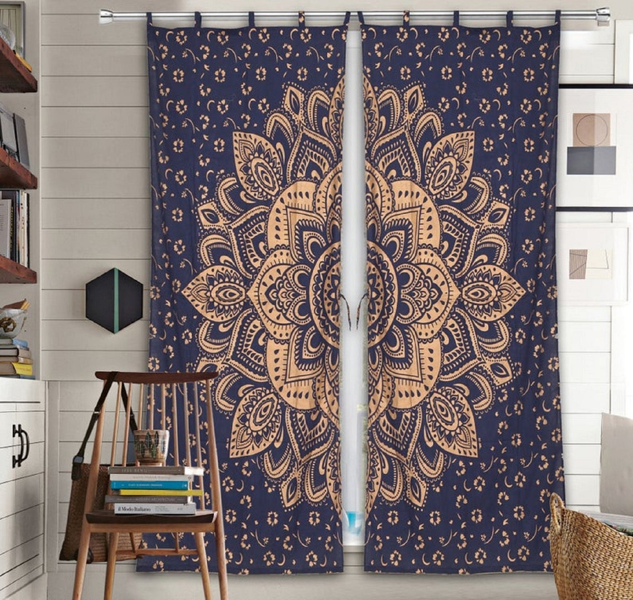 Bohemian Mandala Curtains Hippie Curtain Boho Window Etsy