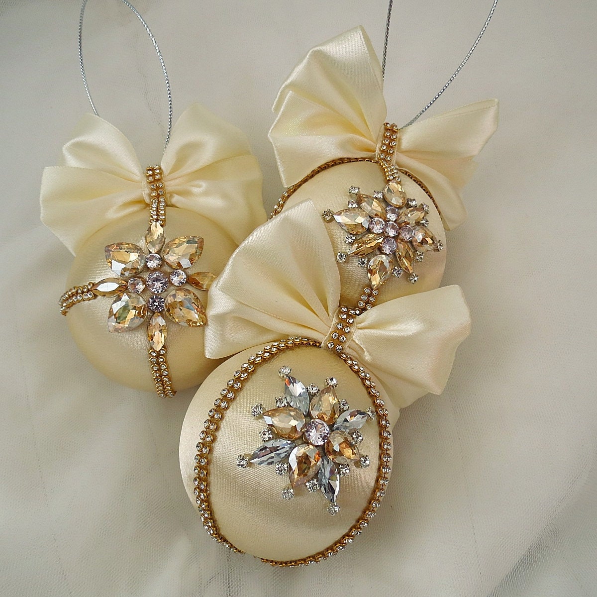 Handmade Christmas Ornaments Jeweled Christmas Tree Victorian Etsy UK