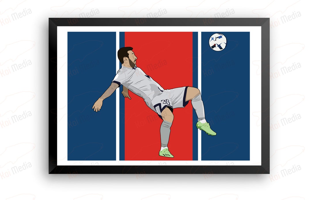 Lionel Messi Overhead Kick Goal for PSG A4 Print Etsy
