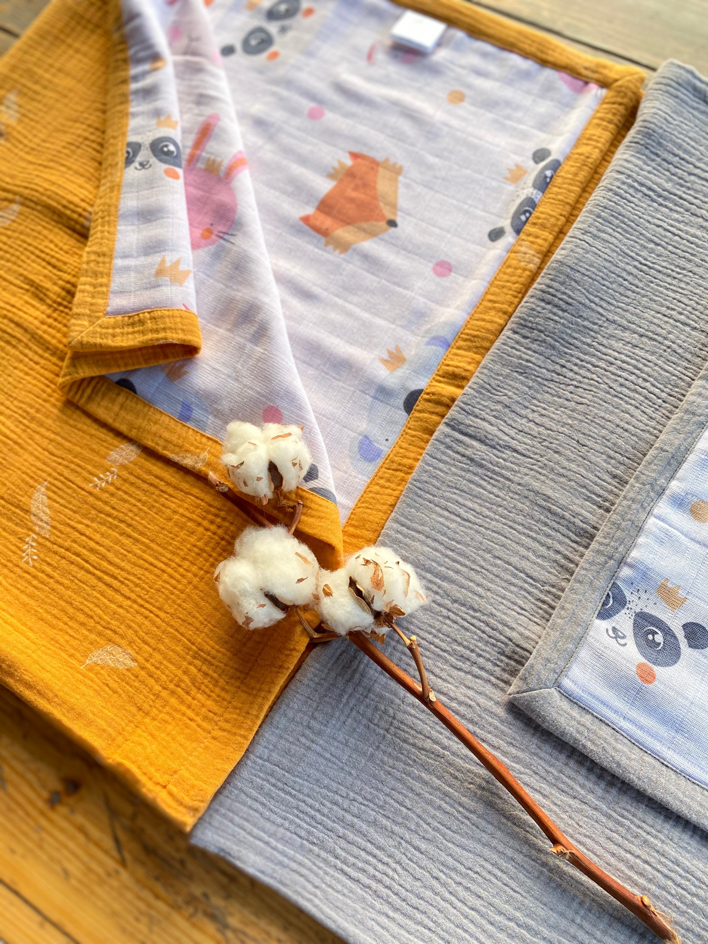 Yellow Print Muslin Blanket 4 layers Muslin Cotton Blanket Etsy