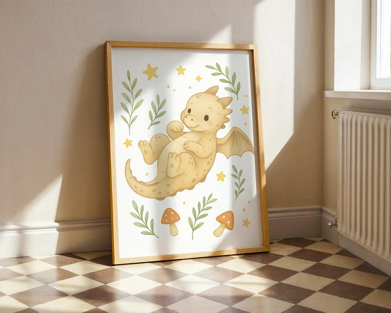 Baby Dragon Nursery Wall Art Set of 3 | Watercolor Dragon Prints ...