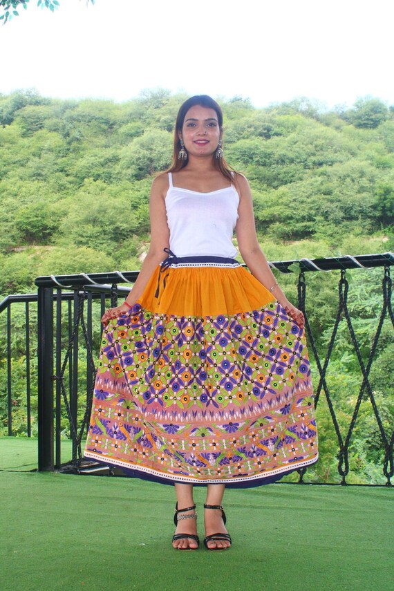 Long Cotton Skirts Floral Print Indian Skirt Women's Etsy