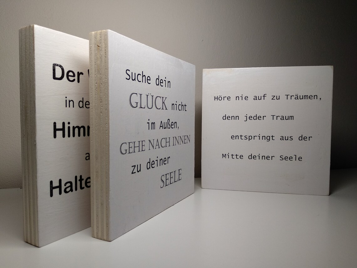 HolzLeinwand mit Spruch Geschenkidee handgemacht mit Herz Etsy