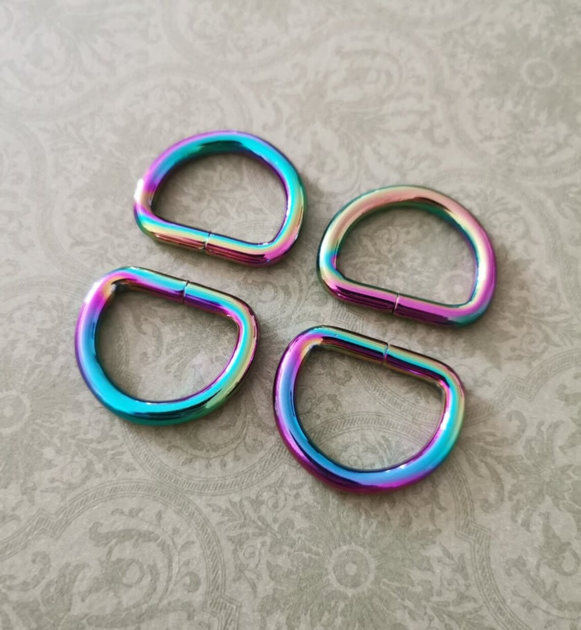 25mm Rainbow D Rings, Set of 4 1 Inch Rainbow D Rings, Rainbow Bag