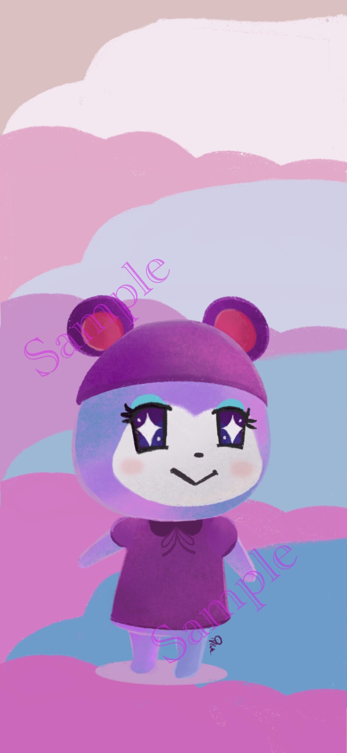 Animal crossing Mobile wallpaper Judy with bear cap Etsy