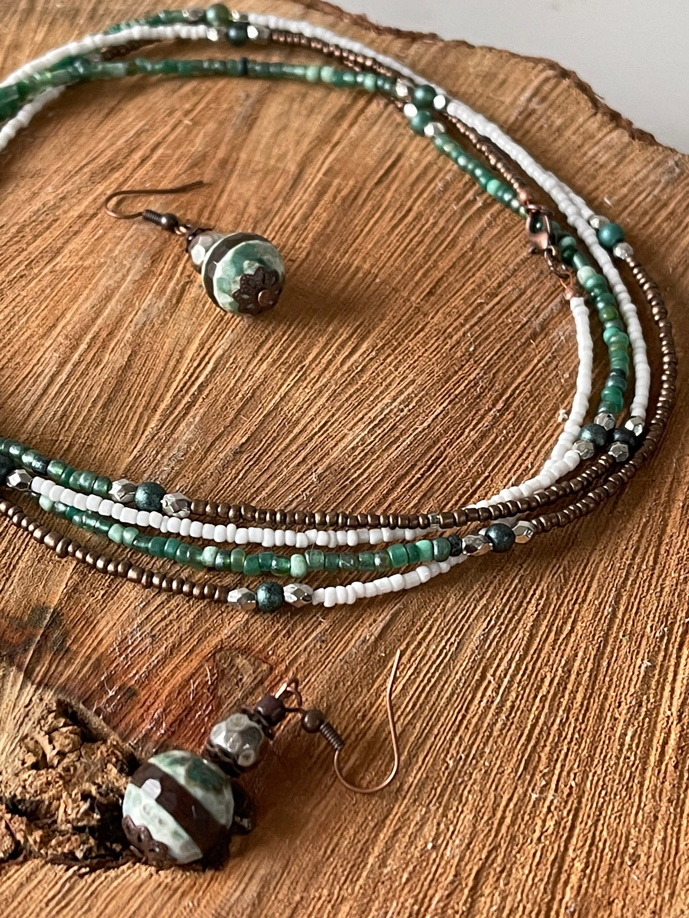 Seed Bead Necklace Etsy