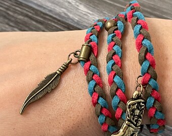 Braided Bracelet Faux Suede bohemian style