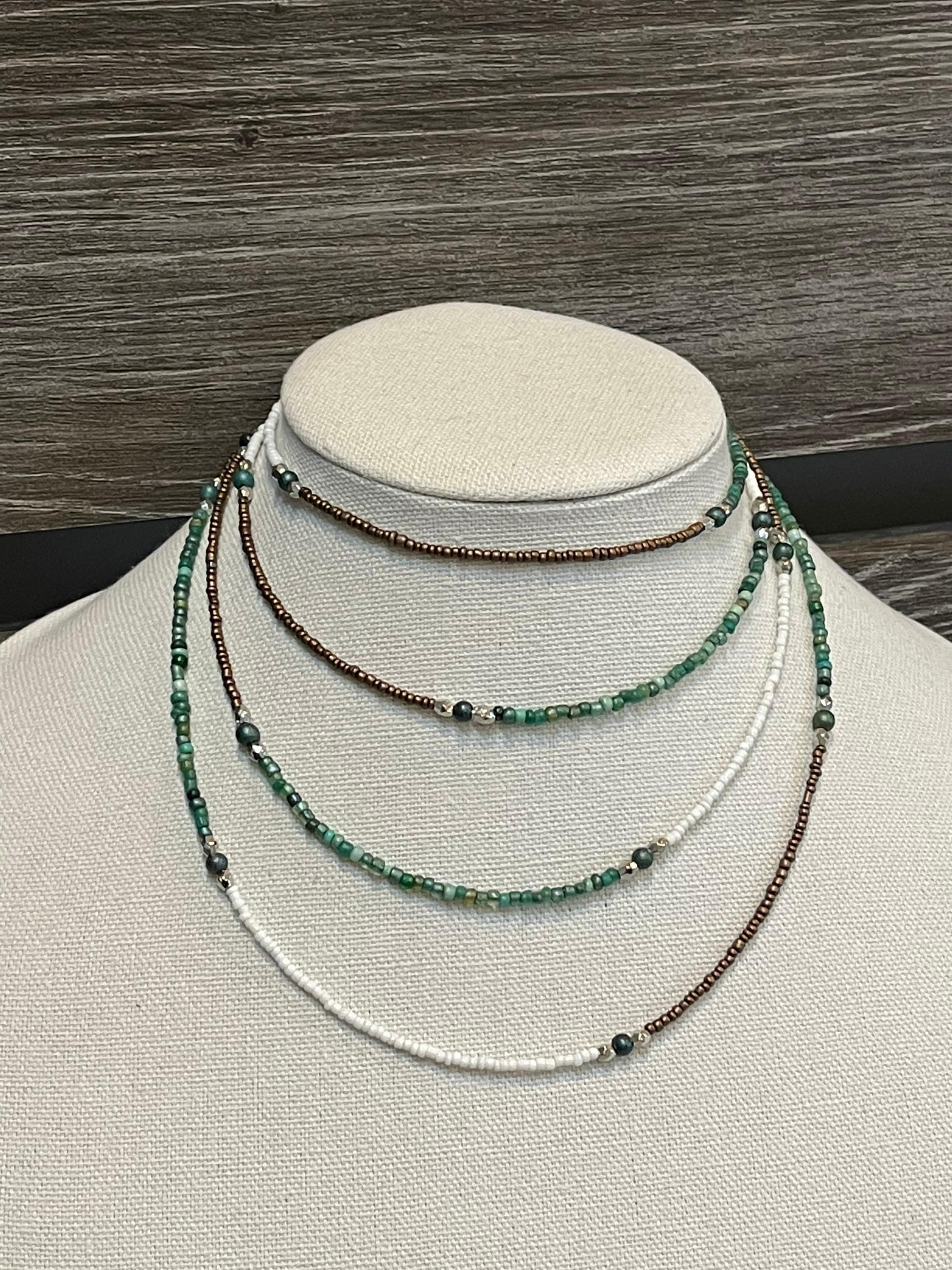 Seed Bead Necklace Etsy
