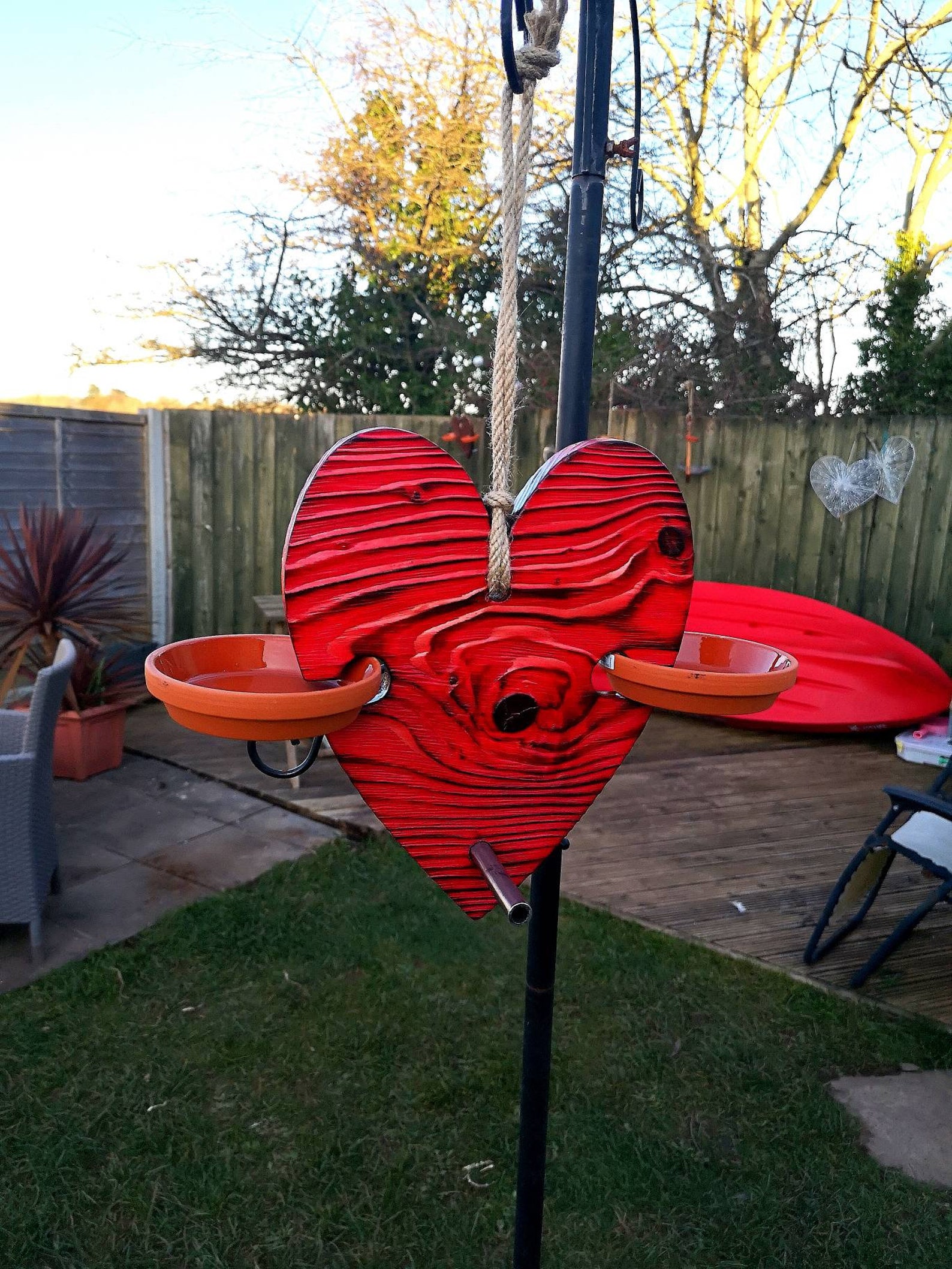 Bird Feeder. Heart shaped bird feeding station. Lovely Etsy
