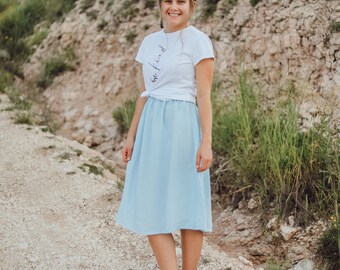 Vintage Counterparts White Black and Blue Print Midi Skirt