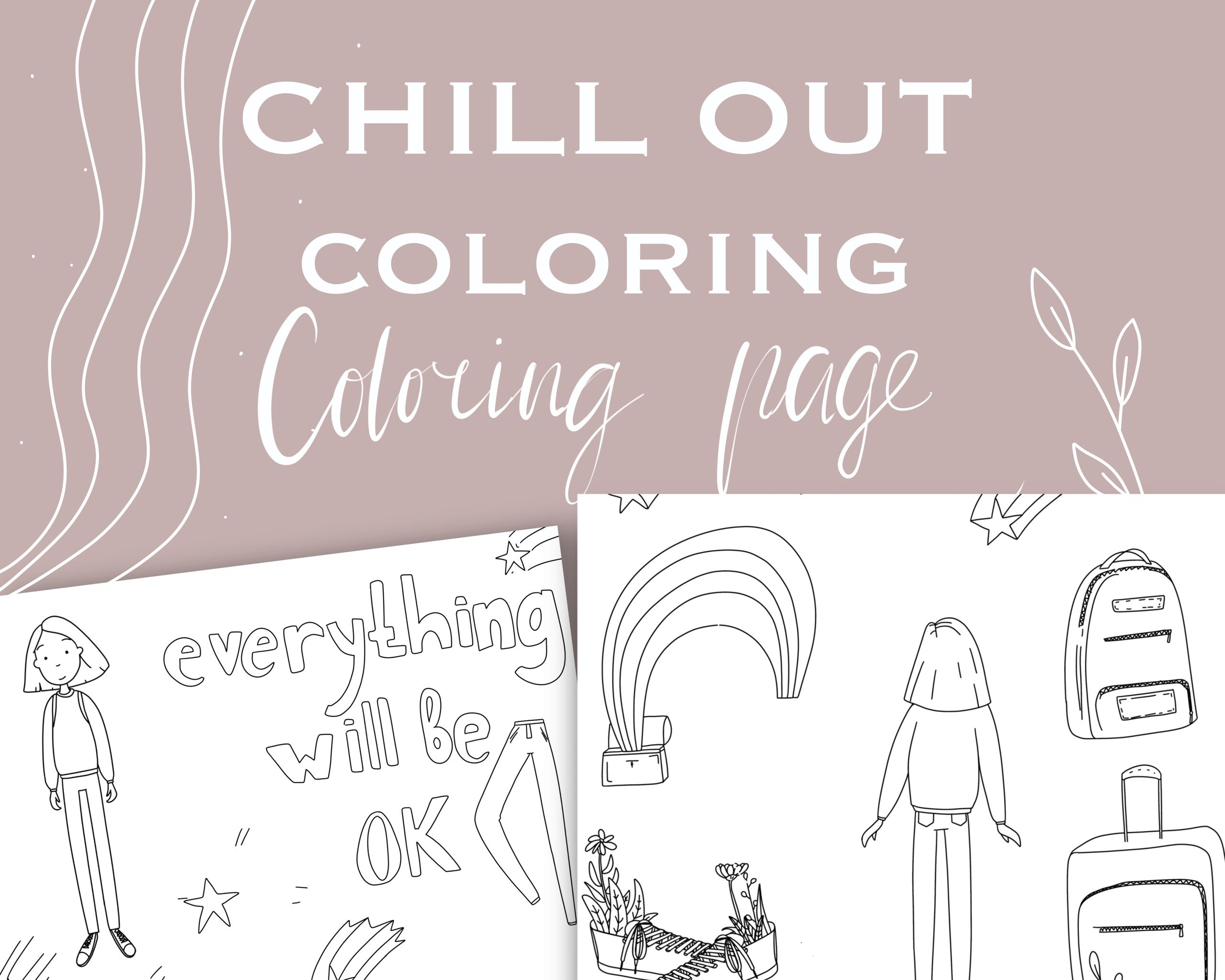 Chill Out Coloring Page/Digital/Instant Download | Etsy