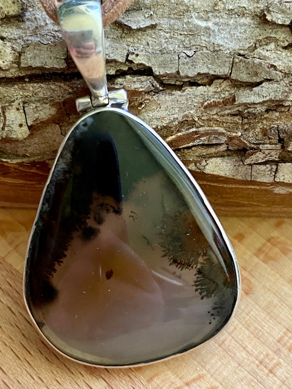 Sterling Silver Dendritic Agate Pendant - image 3