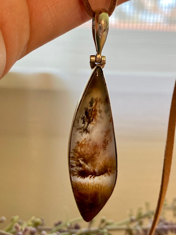 Sterling Silver Dendritic Agate Pendant - image 5