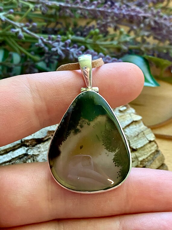 Sterling Silver Dendritic Agate Pendant - image 4