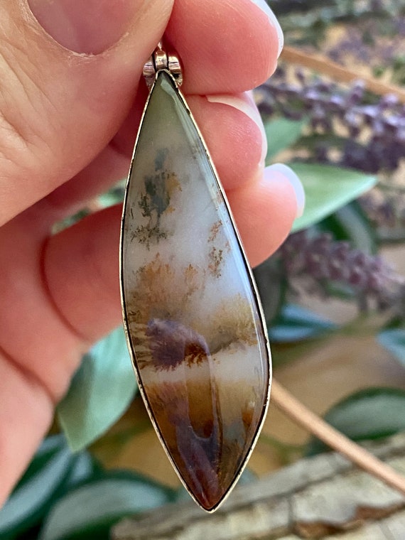 Sterling Silver Dendritic Agate Pendant - image 3