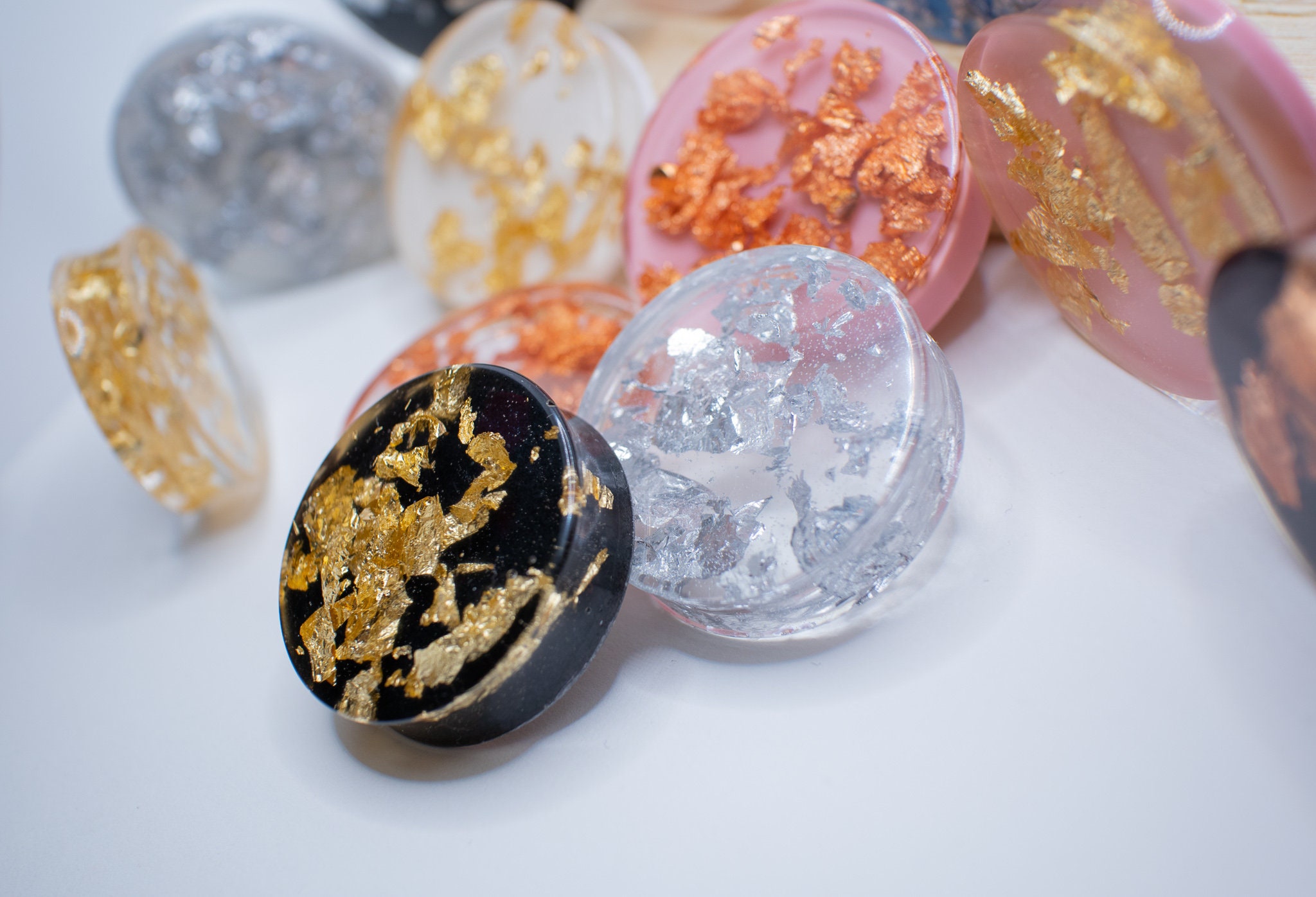 Dubai Elegance (gold) resin earplugs / expansions / gauges