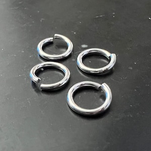 925 silver jump rings, open, various sizes, 5mm, 6mm, 7mm