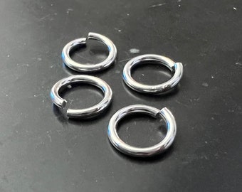 925 silver jump rings, open, various sizes, 5 mm, 6 mm, 7 mm