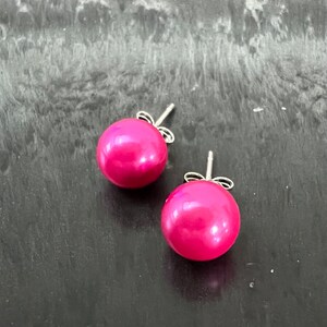 Ohrstecker aus Muschelkern und 925 Silber, pink Bild 5