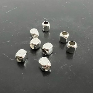 Rectángulo/cubo de plata 925, varios tamaños