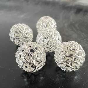 Web balls / woven from 925 silver, various sizes