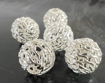 Web balls / woven from 925 silver, various sizes