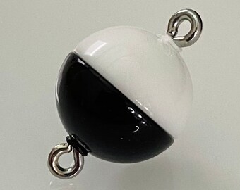 Magnet closure, spherical, black and white, various sizes