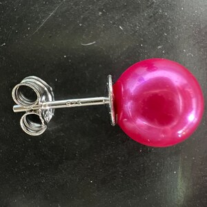 Ohrstecker aus Muschelkern und 925 Silber, pink Bild 6