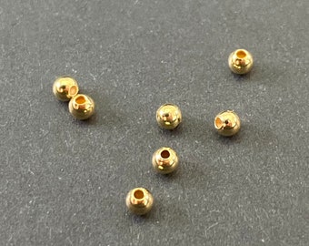 vergoldete 925-Silber Kugeln, Quetschkugeln, Quetschperlen, verschiedene Größe, 1,8mm, 2,0mm, 2,2mm, 2,5mm
