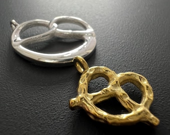 Brezel Anhänger 925-Silber, vergoldet - verschiedene Größen