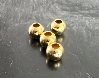 Bolas / perlas de laminación de plata 925 con baño de oro, diferentes tamaños