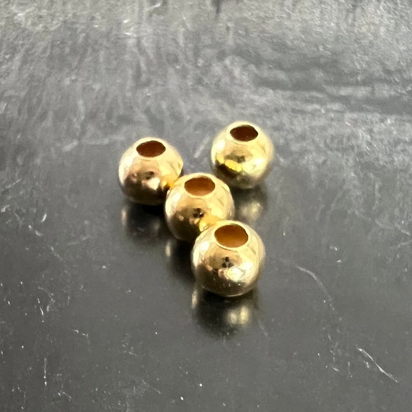 Kugeln / Kaschierperlen aus vergoldetem 925-Silber, verschiedene Größen