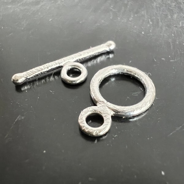 Kapittelsluiting / ringstangsluiting van geborsteld 925 zilver, verschillende maten