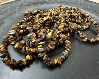 Chaîne d'éclats sans fin Tiger Eye, 2,2 mètres de long - K6