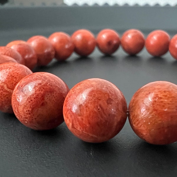 Armband Schaumkoralle, rot, 10 mm - S44